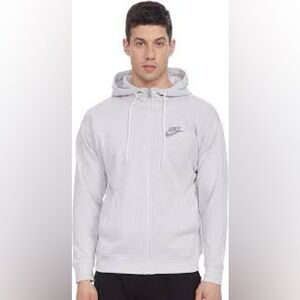Nike Light Gray Full-Zip Hooded Jacket